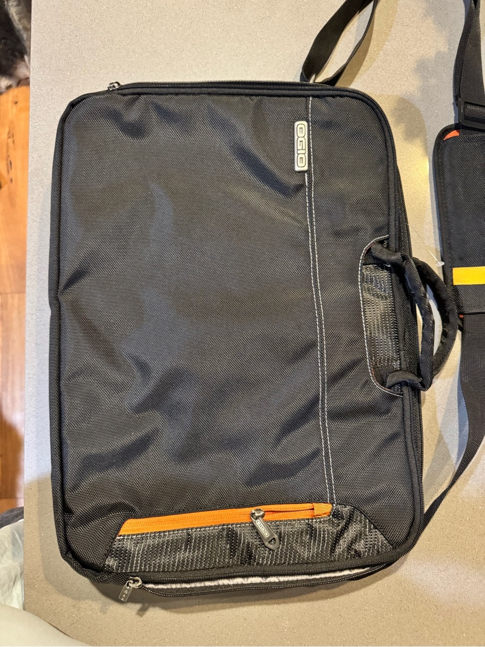 OGIO Black Laptop Briefcase with Orange Accent